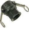 Camlock Tipo D 3/4" rosca hembra 1/2", polipropileno