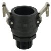 Camlock Tipo B 1" rosca macho, polipropileno