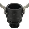 Camlock Tipo B 1.1/4" rosca macho, polipropileno