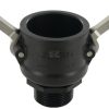 Camlock Tipo B 1.1/2" rosca macho 1.1/4", polipropileno