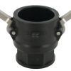 Camlock Tipo D 1.1/2" rosca hembra, polipropileno