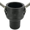 Extremo de manguera Camlock Tipo C 2" de 53 mm, polipropileno
