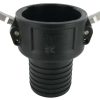 Extremo de manguera Camlock Tipo C 3" de 78 mm, polipropileno