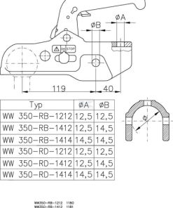 Enganche de bola 3500 kg Ø 50 mm