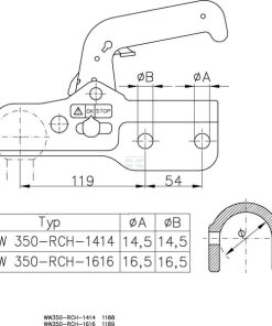 Enganche de bola 3500 kg Ø60 mm