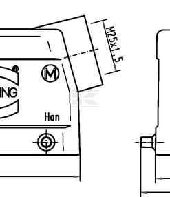 Caja enchufe, lat., 4 s., M25