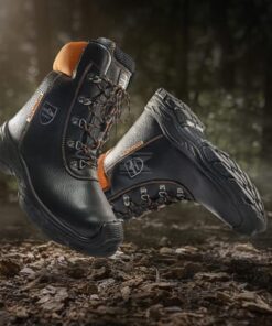 Botas para motosierra tamaño 49/UK 49, negro/naranja, Eco Hunter básico, Lupriflex