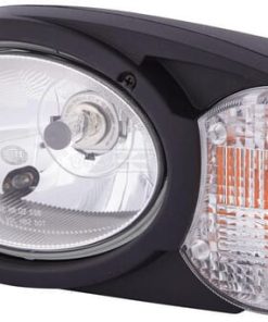 Faro delantero halógeno, o Valado, 12 / 24 V, blanco / gris / transparentee, atornillable, 304,5 x 153,3 mm Enchufe tipo Deutsch, Hella