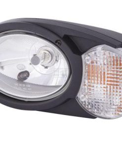Faro delantero halógeno, o Valado, 12 / 24 V, blanco / gris / transparentee, atornillable, 304,5 x 153,3 mm Enchufe tipo Deutsch, Hella