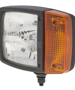 Faro delantero izdo., halógeno rectangular, 12V. transparente/ámbar, atornillable, clavija AMP, Hella
