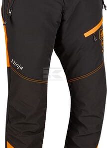 Pantalones de motosierra, talla S, negro/naranja, Ninja
