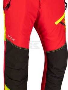 Pantalones de motosierra, talla 3XL, rojo/amarillo, Ninja
