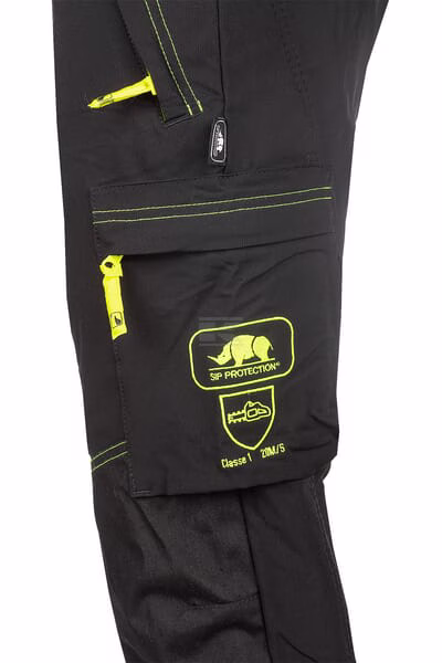 Pantalón silvicultura impermeable, negro alta visibilidad, talla M, Progress, de SIP 5 Pantalón silvicultura impermeable, negro alta visibilidad, talla M, Progress, de SIP