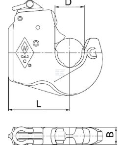 Gancho de brazo inferior, tipo C1, cat.1