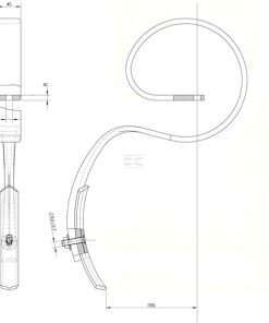 Brazo cultivador de muelle curvo 45x10x535mm con punta , válido para Väderstad