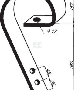 Brazo cultivador de muelle recto 80x10x500mm sin punta , válido para Väderstad CRD 300, RDA 600-800 S (< 13550)