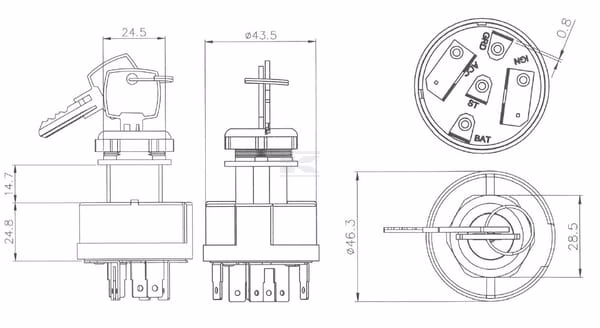 Interruptor de encendido P-0-1-2, Pneutron 4 Interruptor de encendido P-0-1-2, Pneutron