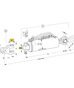 Cilindro hidráulico de 3er punto cat.3, Ø120 mm