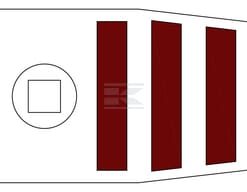 Punta de cultivador 215x40x20 mm, templada curva, 2 orificios, válida para Unia