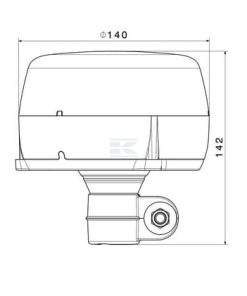 Baliza LED, 11 W, 9-32 V, ámbar, montaje en poste flexible, giratorio, Ø140 mm x 142 mm, CL3, ATLAS