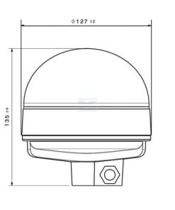 Baliza LED, 17W, 12-24V, ámbar, montaje en poste rígido, Ø127x135 mm, E-VENUS de Sacex
