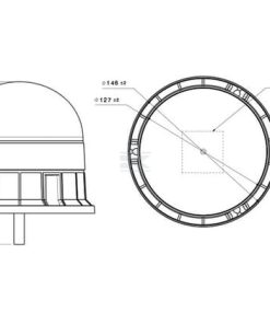 Baliza LED, 17W, 12-24V, ámbar, roscada, Ø 146x140 mm, E-VENUS de Sacex