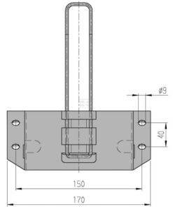 Soporte de cuña de metal