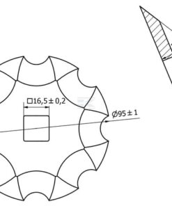 Disco de corte Ø95 x 8 mm; 16,5 x 16,5; Z=8