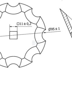 Disco de corte Ø95 x 5 mm; 11 x 11; Z=8