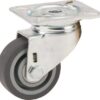 Rueda industrial giratoria en goma: Ø50 x 19 mm, placa soporte: 60 x 60 mm. Capacidad: 40 kg, Tente