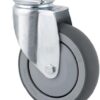 Rueda industrial giratoria en goma: Ø75 x 25 mm, placa soporte: 60 x 60 mm. Capacidad: 75 kg, Tente