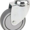 Rueda industrial giratoria en goma: Ø50 x 19 mm, orificio único para pasador. Capacidad: 40 kg, Tente