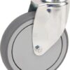 Rueda industrial giratoria en goma: Ø125 x 32 mm, orificio único para pasador. Capacidad: 100 kg, Tente