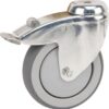 Rueda industrial giratoria en goma: Ø125 x 32 mm, orificio único para pasador con freno. Capacidad: 100 kg, Tente 4 Rueda industrial giratoria en goma: Ø125 x 32 mm, orificio único para pasador con freno. Capacidad: 100 kg, Tente