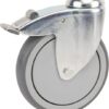 Rueda industrial giratoria en goma: Ø150 x 32 mm, orificio único para pasador con freno. Capacidad: 100 kg, Tente 3 Rueda industrial giratoria en goma: Ø150 x 32 mm, orificio único para pasador con freno. Capacidad: 100 kg, Tente