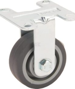 Rueda industrial fija en goma: Ø50 x 19 mm, placa de soporte: 55 x 55 mm. Capacidad: 40 kg, Tente