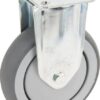 Rueda industrial fija en goma: Ø100 x 32 mm, placa de soporte: 77 x 67 mm. Capacidad: 100 kg, Tente