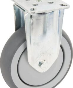 Rueda industrial fija en goma: Ø100 x 32 mm, placa de soporte: 77 x 67 mm. Capacidad: 100 kg, Tente