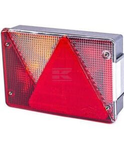 Luz trasera LH rectangular, luz antiniebla, 12V, rojo/transparente, atornillable, 200x136x56mm, Bayoneta 5 polos, Multipunto IV