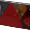 Luz trasera RH rectangular, 12V, rojo/transparente, atornillable, 200x136x56mm, Bayoneta 5-pin, Multipoint IV