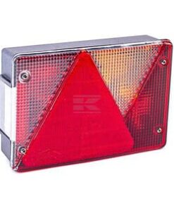 Luz trasera RH rectangular, luz antiniebla, 12V, rojo/transparente, atornillable, 200x136x56mm, Bayoneta 5-pin, Multipoint IV