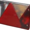 Luz trasera RH rectangular, luz de marcha atrás, 12V, rojo/transparente, atornillable, 200x136x56mm, Bayoneta 5-pin, Multipoint IV