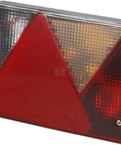 Luz trasera RH rectangular, luz de marcha atrás, 12V, rojo/transparente, atornillable, 200x136x56mm, Bayoneta 5-pin, Multipoint IV