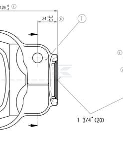 Horquilla con perno tensor, Ø1,3/4" - 20 estrías, W2600/P600 Walterscheid