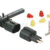 Kit de conexión rápida con conector hembra integrado con precinto de 2 clavijas