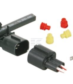 Kit de conexión rápida con conector hembra integrado con precinto de 2 clavijas