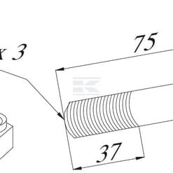 Tornillo de cabeza hexagonal M24x3x75/37 10.9