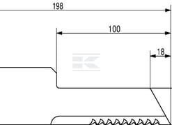 Contracuchilla falciforme picadora paja 198 x 50 x 3 mm Ø 6,5 mm
