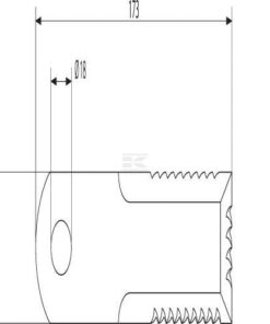 Cuchilla rotativa para paja 173 x 50 x 4 mm Ø18 mm 6 Cuchilla rotativa para paja 173 x 50 x 4 mm Ø18 mm