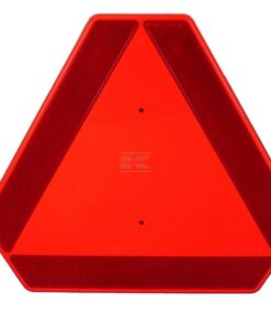 Señal de advertencia triangular de plástico rojo